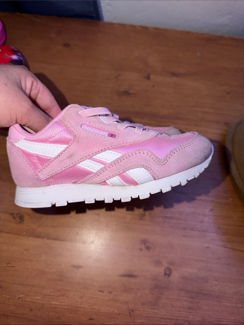 Reebok Pink and White Kids Sneakers